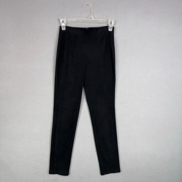 Aritzia Wilfred Pants Womens 2 Black Faux Suede Minimal Sleek Modern Office - Picture 1 of 15